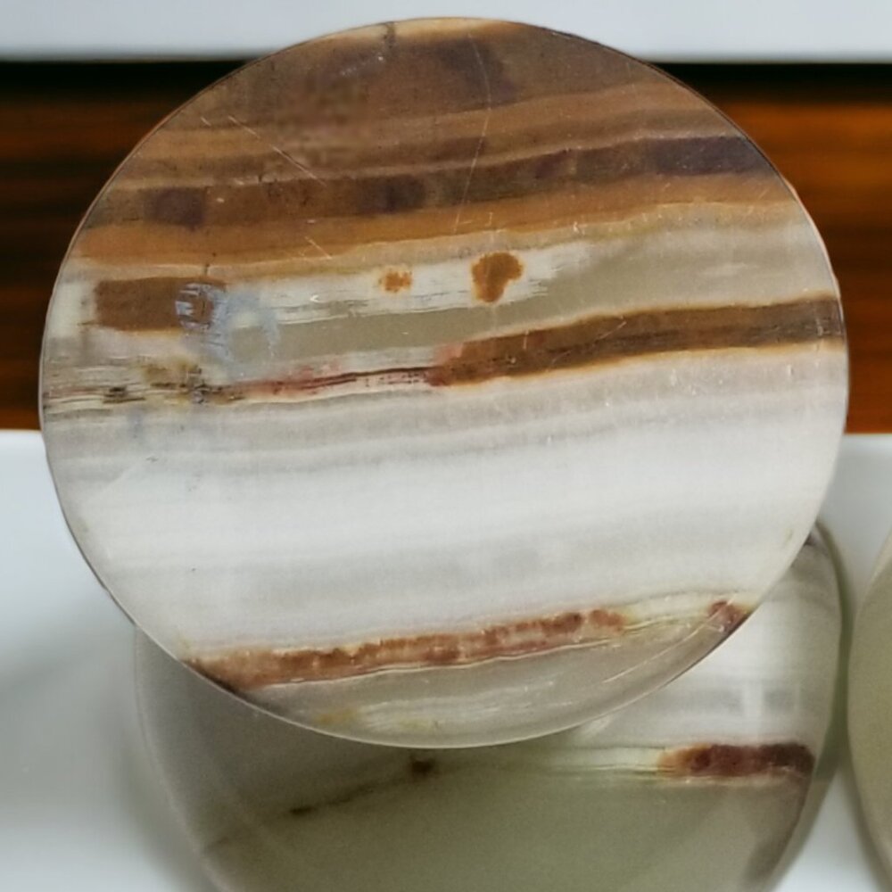 Vintage Onyx Marble Natural Stone Wine Glass Goblets- Set of Two - Picture 13 of 16